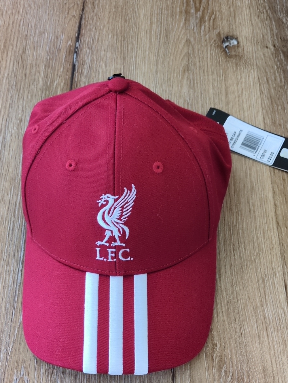 NWT Liverpool Red Woman's Baseball Cap with White Crest and Stripes